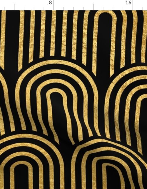 Antique Gold  and Black Jumbo Art Deco Arches in Arches Fabric
