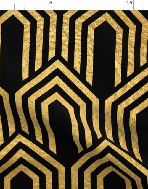 Antique Gold and Black Jumbo Art Deco Arches in Arches Fabric