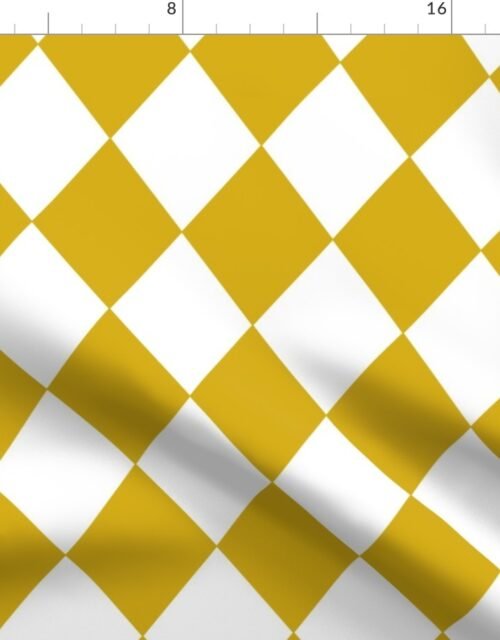 Antique Moss Yellow Modern Diamond Pattern Fabric