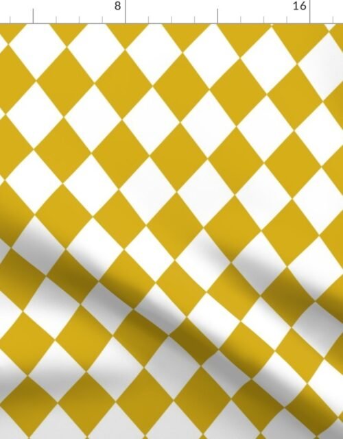 Antique Moss Yellow Small Modern Diamond Pattern Fabric