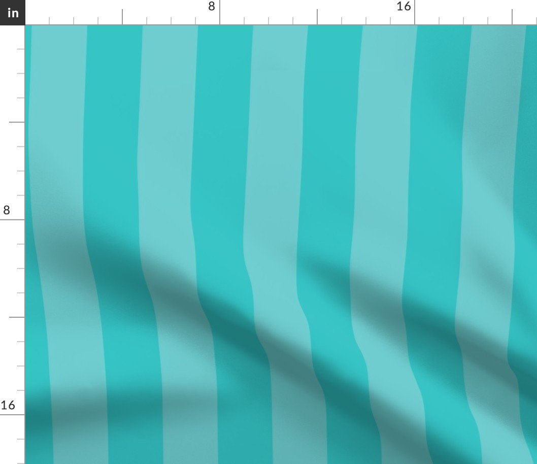 Aqua and Faded Aqua 2 Inch Vertical Cabana Stripes Fabric Aqua and Faded Aqua 2 Inch Vertical Cabana Stripes Fabric