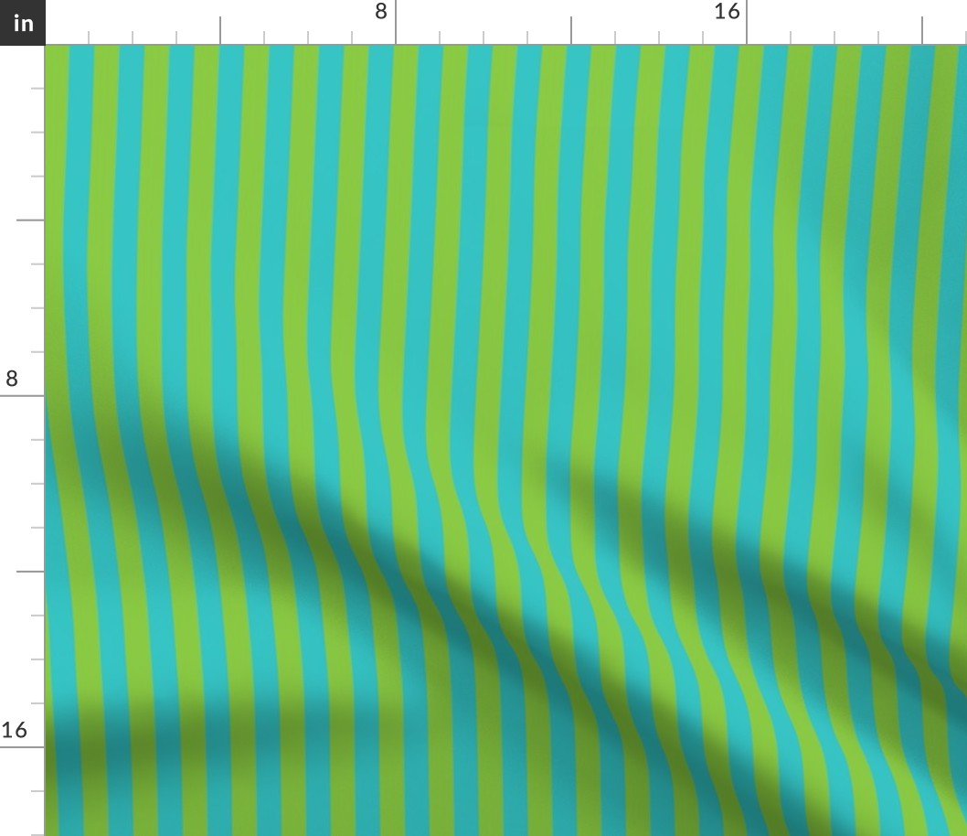 Aqua and Lime 1 /2 Inch Vertical Cabana Stripes Fabric Aqua and Lime 1 /2 Inch Vertical Cabana Stripes Fabric