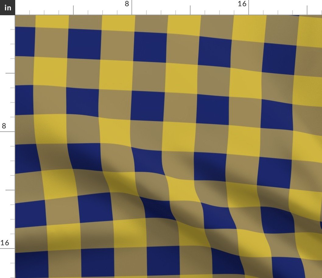 Arizona State Blue and Old Gold Gingham Check Fabric Arizona State Blue and Old Gold Gingham Check Fabric