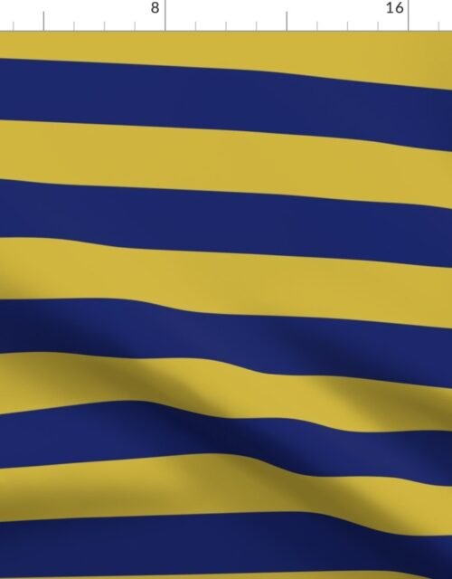 Arizona State Blue and Old Gold Horizontal Stripes Fabric