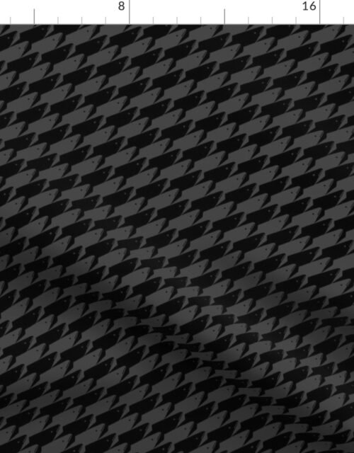 Baby Sharkstooth Sharks Pattern Repeat in Black and Grey Fabric