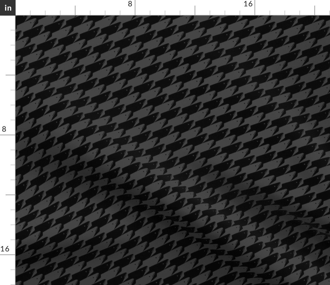 Baby Sharkstooth Sharks Pattern Repeat in Black and Grey Fabric Baby Sharkstooth Sharks Pattern Repeat in Black and Grey Fabric