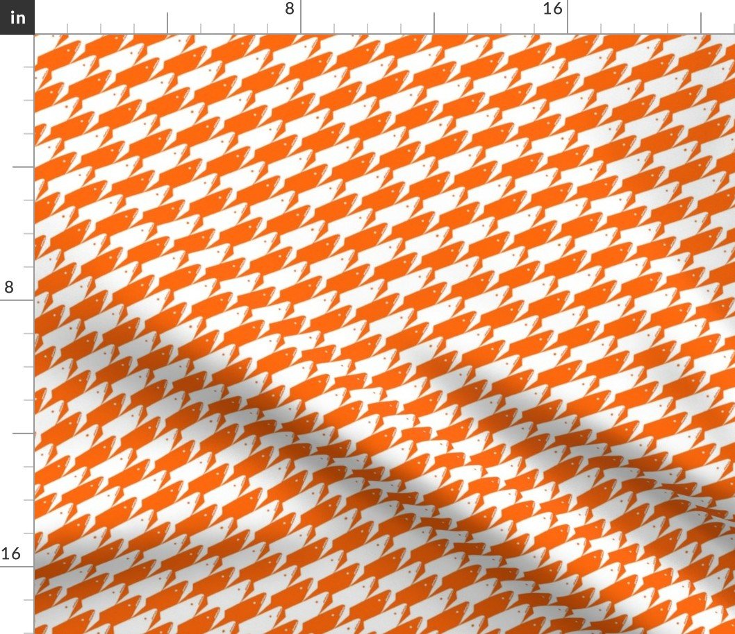 Baby Sharkstooth Sharks Pattern Repeat in White and Orange Fabric Baby Sharkstooth Sharks Pattern Repeat in White and Orange Fabric
