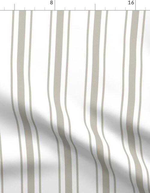 Beige on White French Provincial Mattress Ticking Fabric