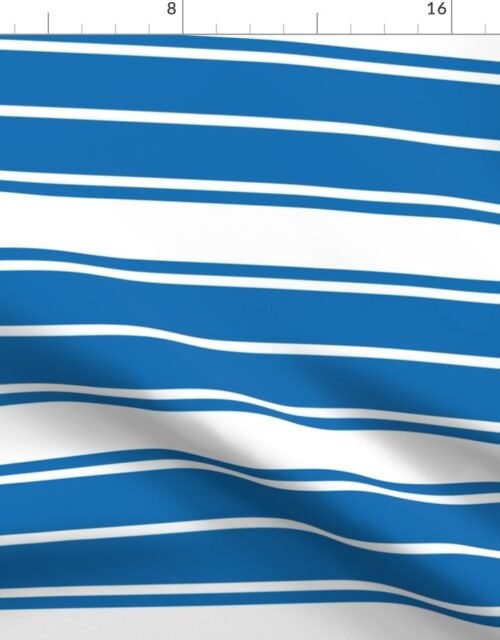 Biscayne Bay Blue and White Horizontal French Stripe Fabric