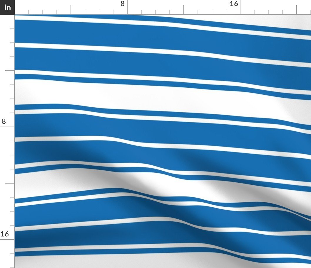 Biscayne Bay Blue and White Horizontal French Stripe Fabric Biscayne Bay Blue and White Horizontal French Stripe Fabric