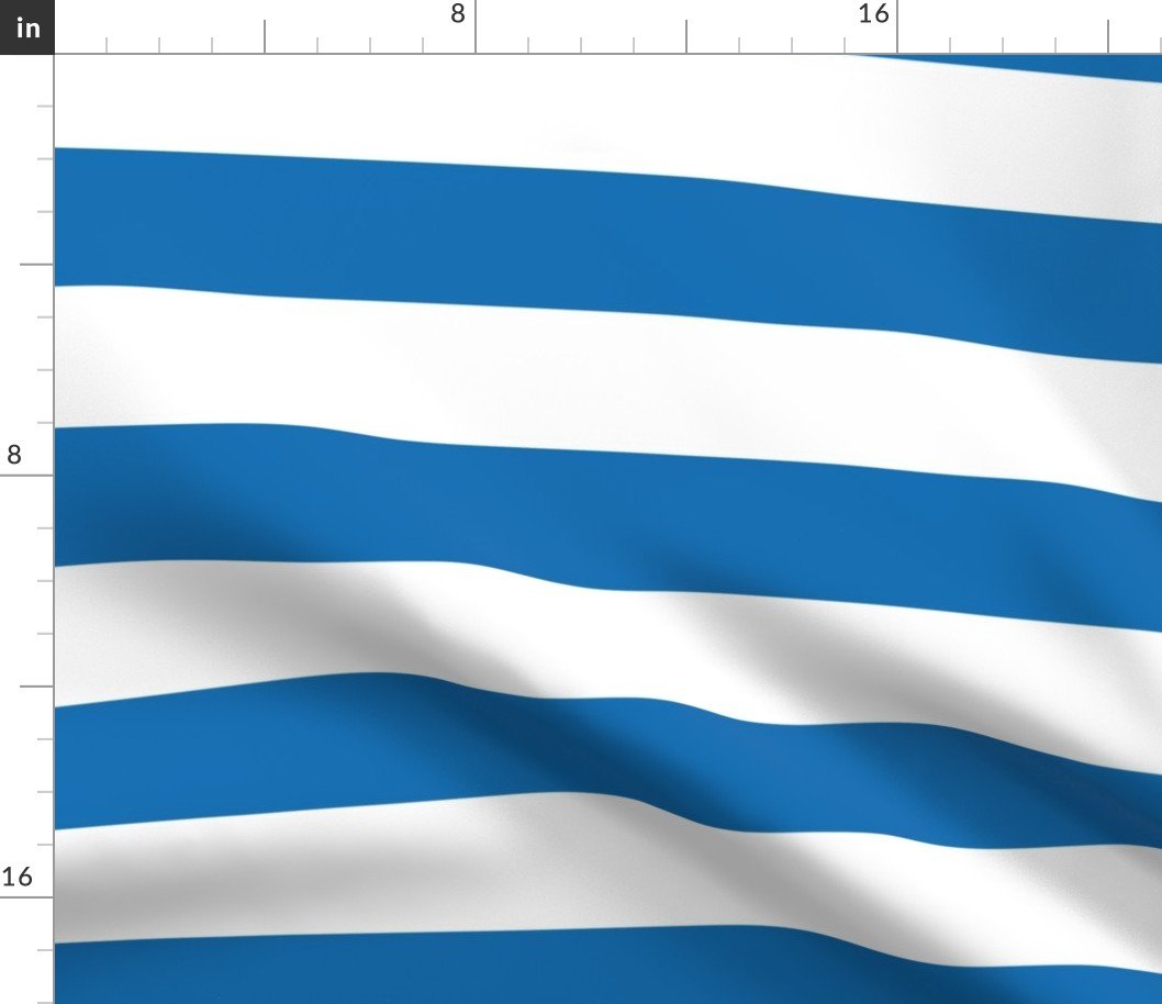Biscayne Blue Horizontal Tent Stripes Florida Colors of the Sunshine State Fabric