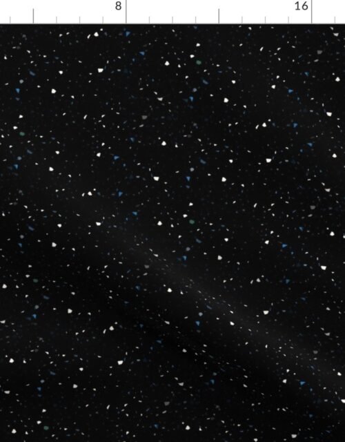 Black Blue Speckled Terrazzo Seamless Repeat Fabric