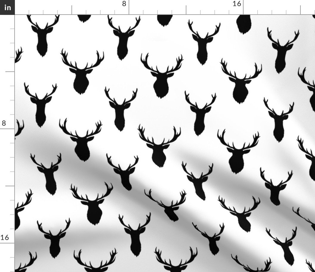 Black Buck Deer Trophy Heads with Antler Racks Mounted on White Fabric Black Buck Deer Trophy Heads with Antler Racks Mounted on White Fabric