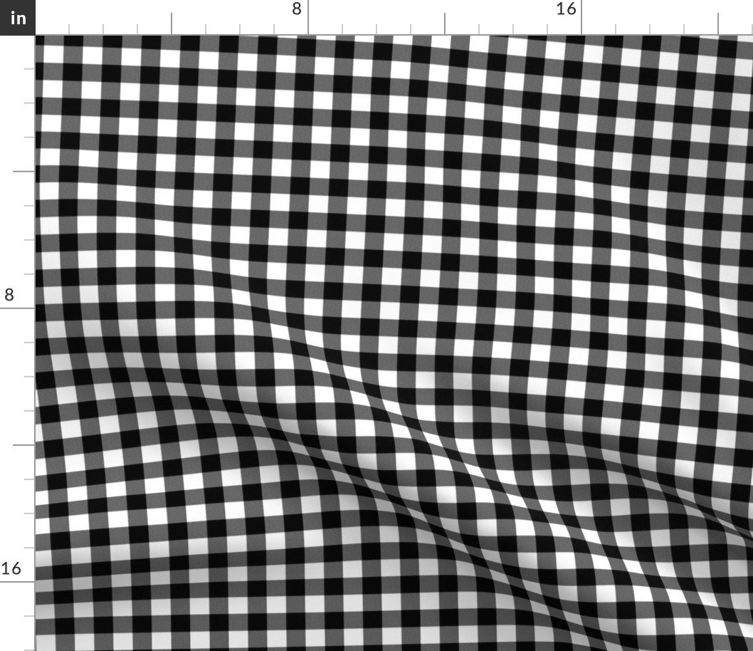 Black Color Classic Small Half Inch Gingham Check Tartan Plaid Fabric Black Color Classic Small Half Inch Gingham Check Tartan Plaid Fabric