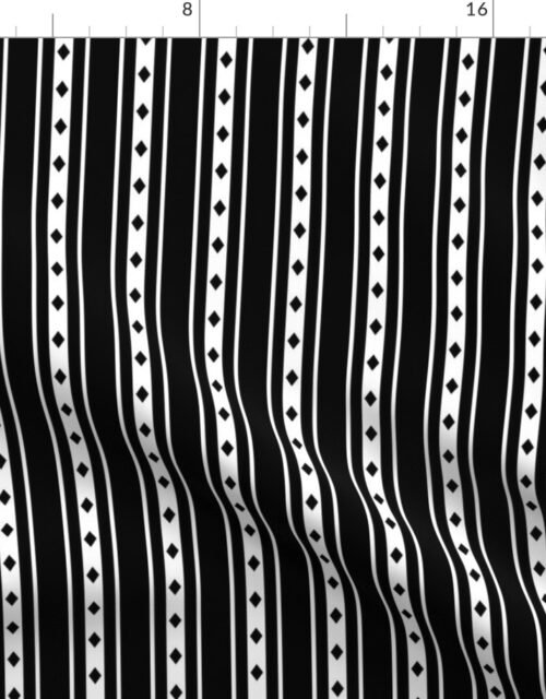 Black Harlequin Diamond Mattress Ticking Bed Stripe Fabric