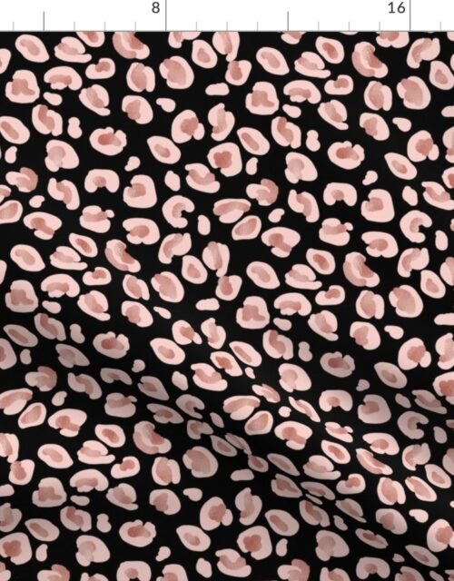 Black Leopard with Rose Gold Spots Fabric