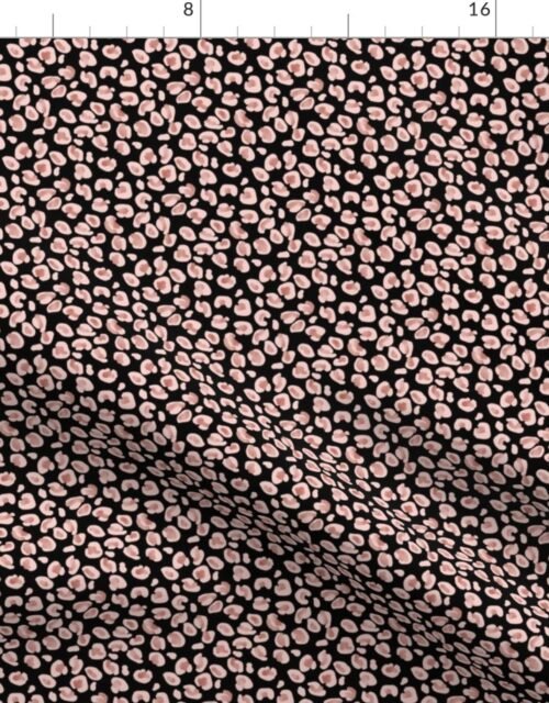 Black Leopard with Rose Gold Spots Fabric