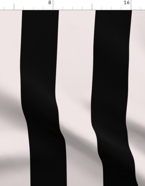 Black and Oyster White Cabana Beach Vertical Stripe Fabric