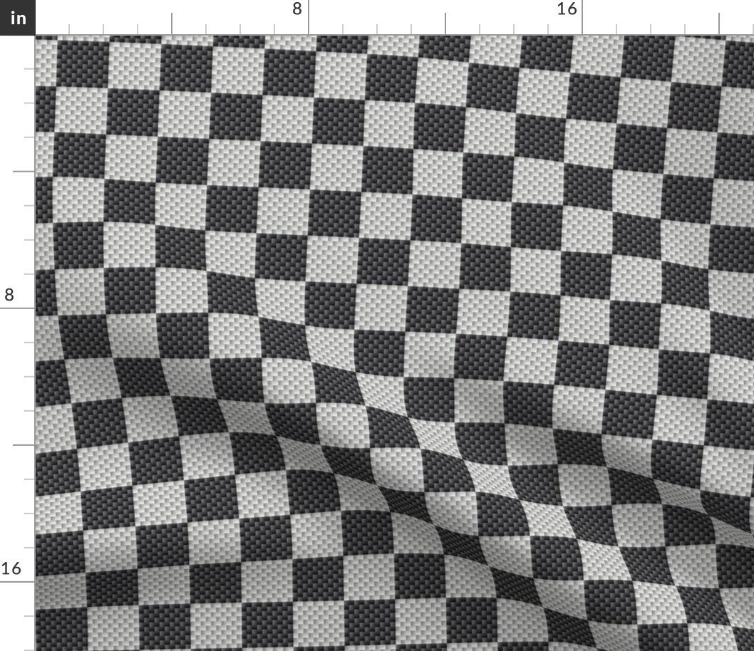 Black and White Checkerboard Carbon Fiber Pattern Fabric Black and White Checkerboard Carbon Fiber Pattern Fabric
