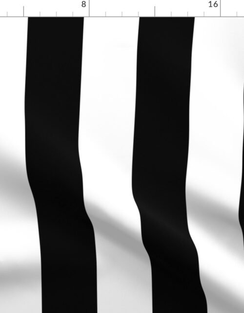 Black and White Circus Big Top 3" Vertical Stripes Fabric