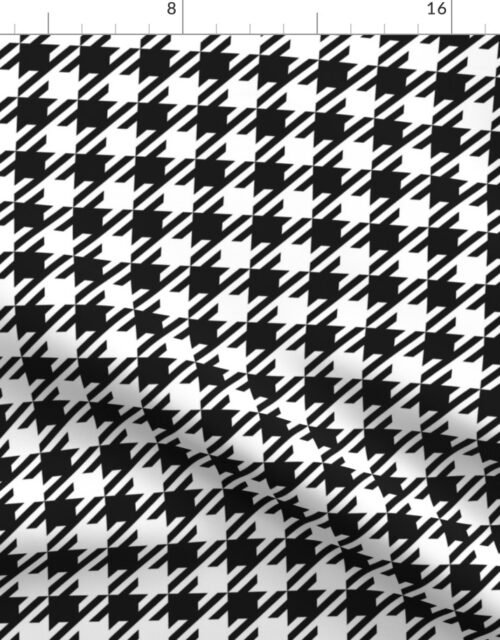 Black and White Geometric Houndstooth Gingham Repeat Fabric
