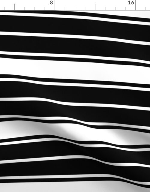 Black and White Horizontal French Stripe Fabric