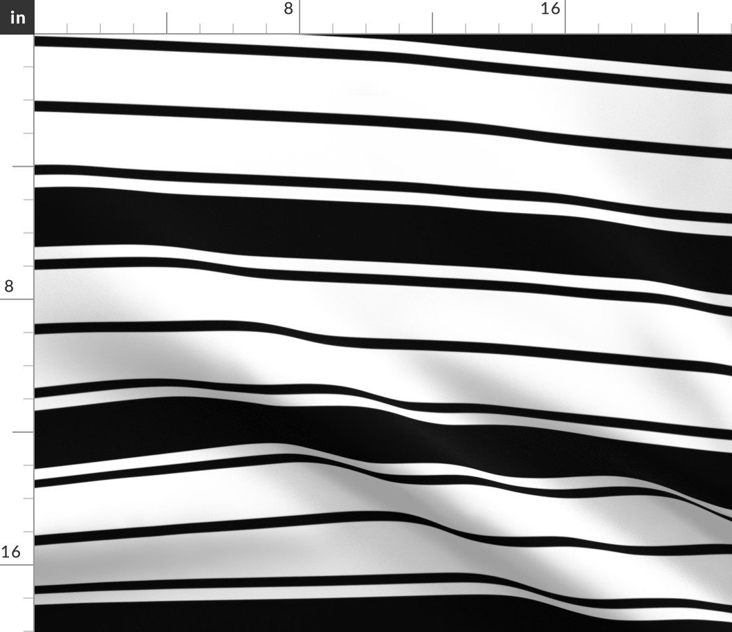 Black and White Horizontal French Stripe Fabric Black and White Horizontal French Stripe Fabric