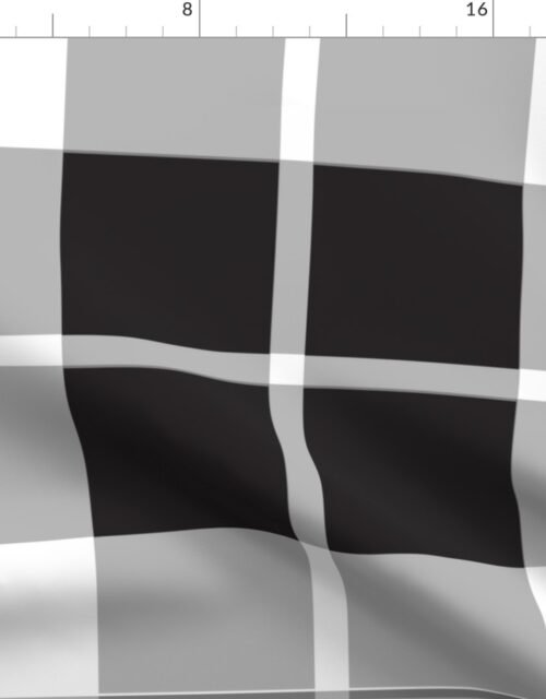 Black and White Jumbo Gaelic Gingham Fabric
