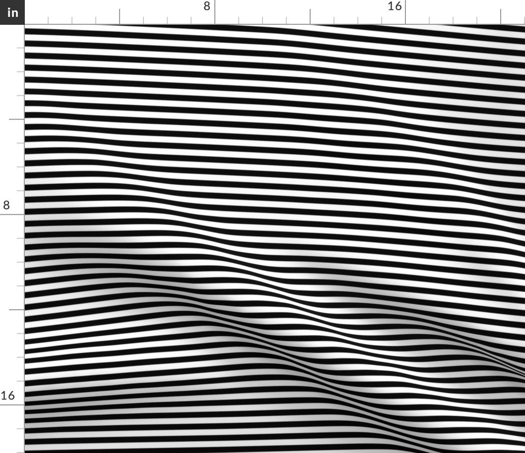 Black and White Narrow Horizontal 1/4 inch Sailor Stripe Fabric