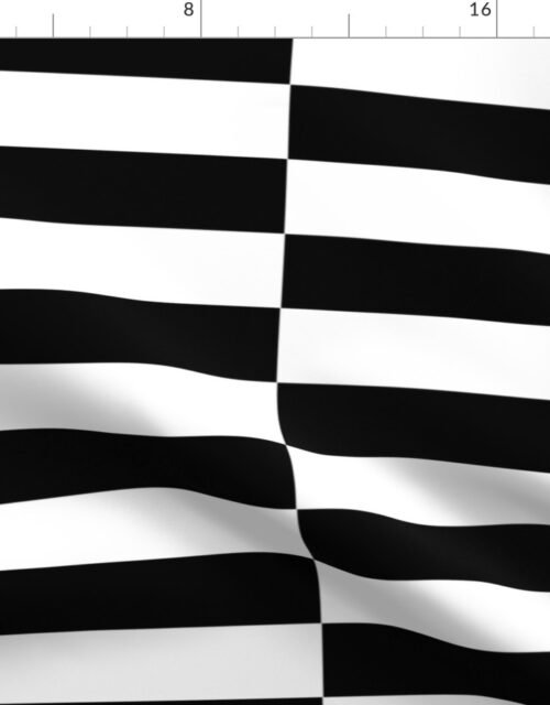 Black and White Optico Horizontal Staggered Blocks Fabric