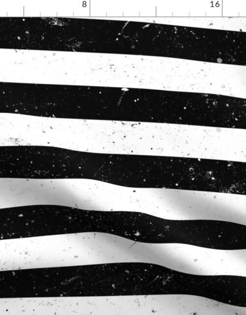Black and White Splattered Paint Horizontal Cabana Tent Stripe Fabric