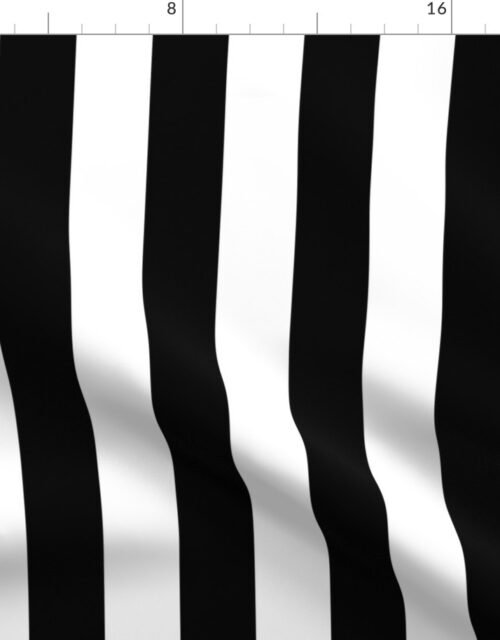 Black and White Vertical Cabana Tent 2" Stripes Fabric