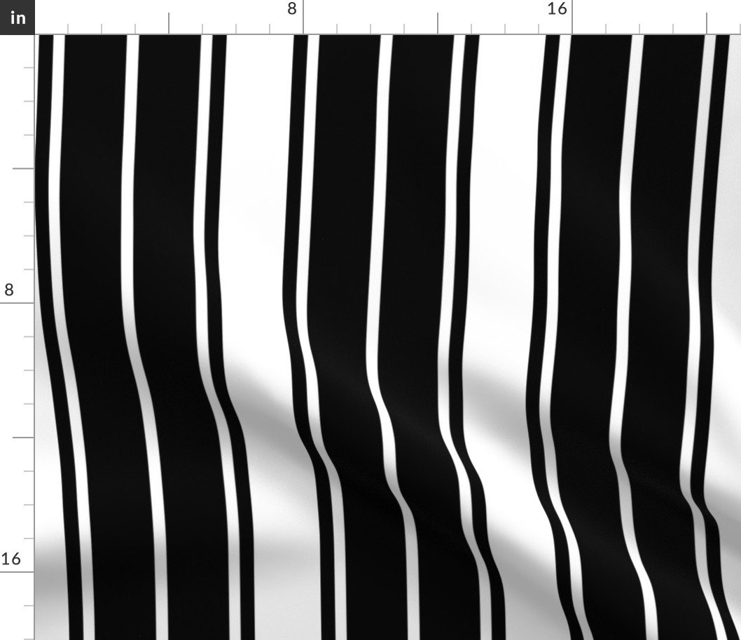 Black and White Vertical French Stripe Fabric Black and White Vertical French Stripe Fabric