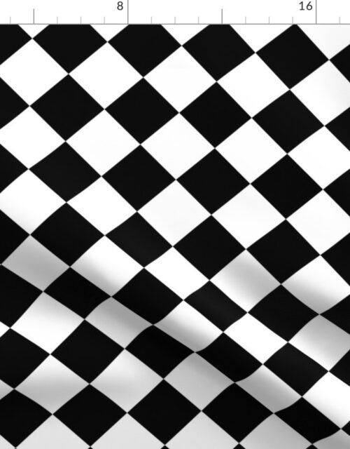 Black and alternating white 2" diagonal diamond harlequin pattern to coordinate with black and white collection Fabric