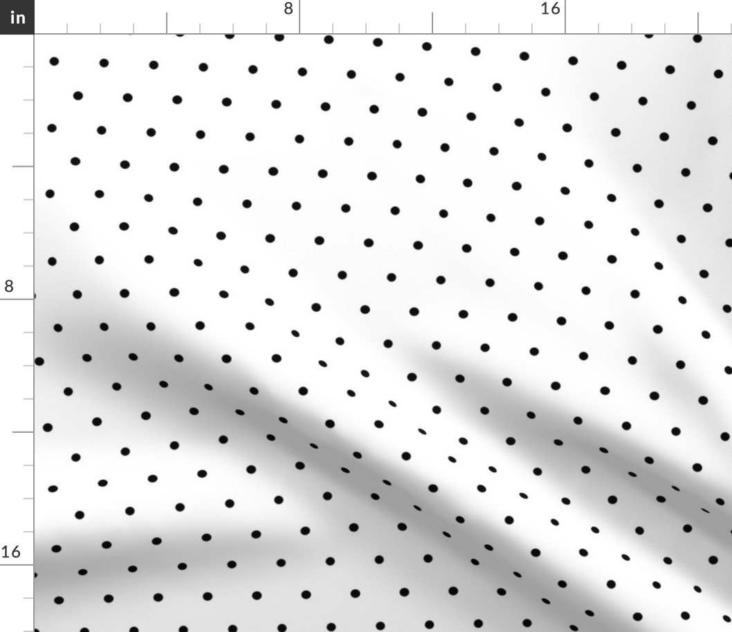 Black on White Polka Dots in Diagonal Diamond- Shaped Rows Fabric Black on White Polka Dots in Diagonal Diamond- Shaped Rows Fabric