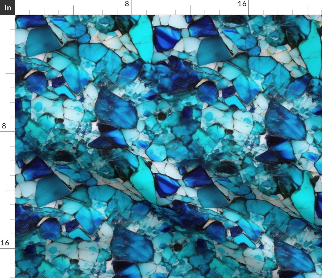 Blue Seaglass 1 Fabric Blue Seaglass 1 Fabric