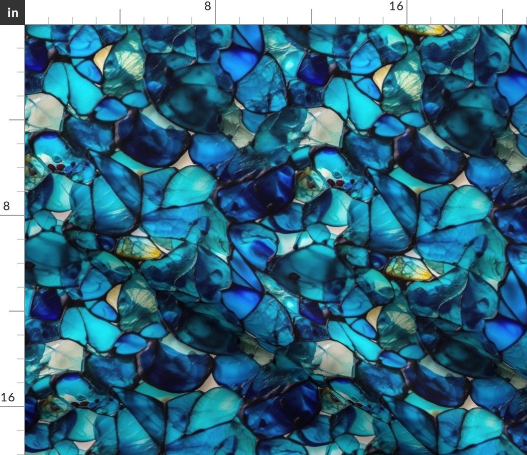 Blue Seaglass 2 Fabric Blue Seaglass 2 Fabric