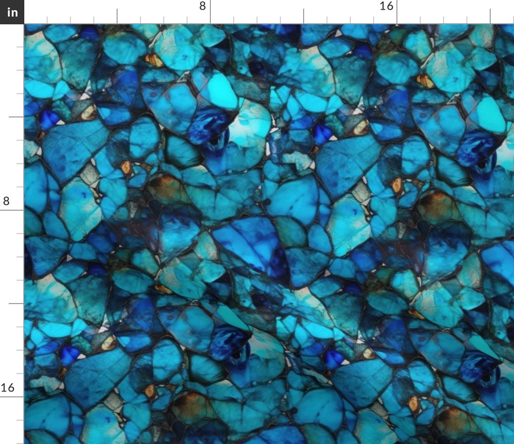 Blue Seaglass 4 Fabric Blue Seaglass 4 Fabric