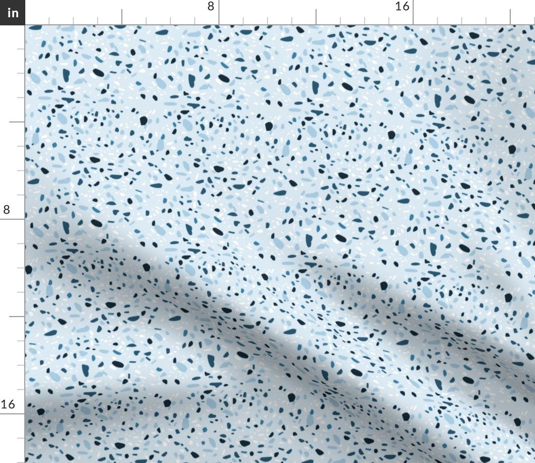 Blue Sky Blue Grey Marble Chips Terazzo Fabric Blue Sky Blue Grey Marble Chips Terazzo Fabric