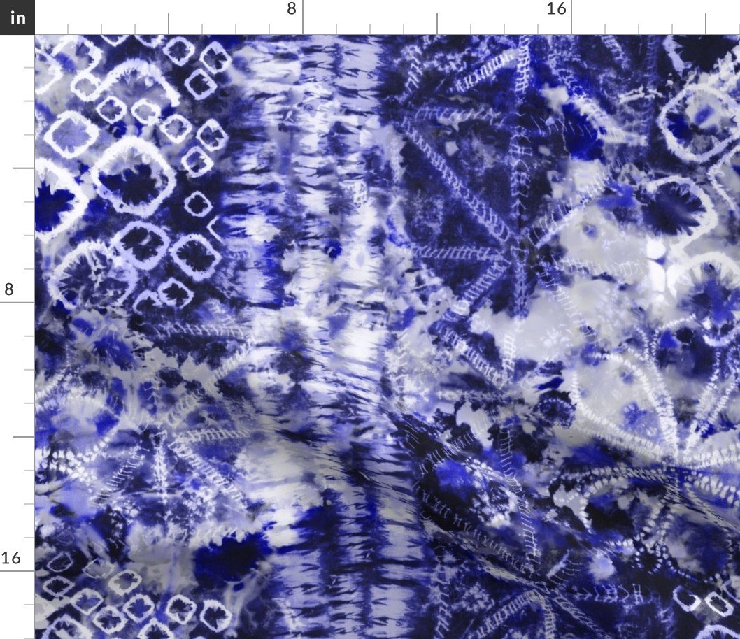 Blue Summer Tie Dye Batik Wax Tie Die Print Fabric Blue Summer Tie Dye Batik Wax Tie Die Print Fabric