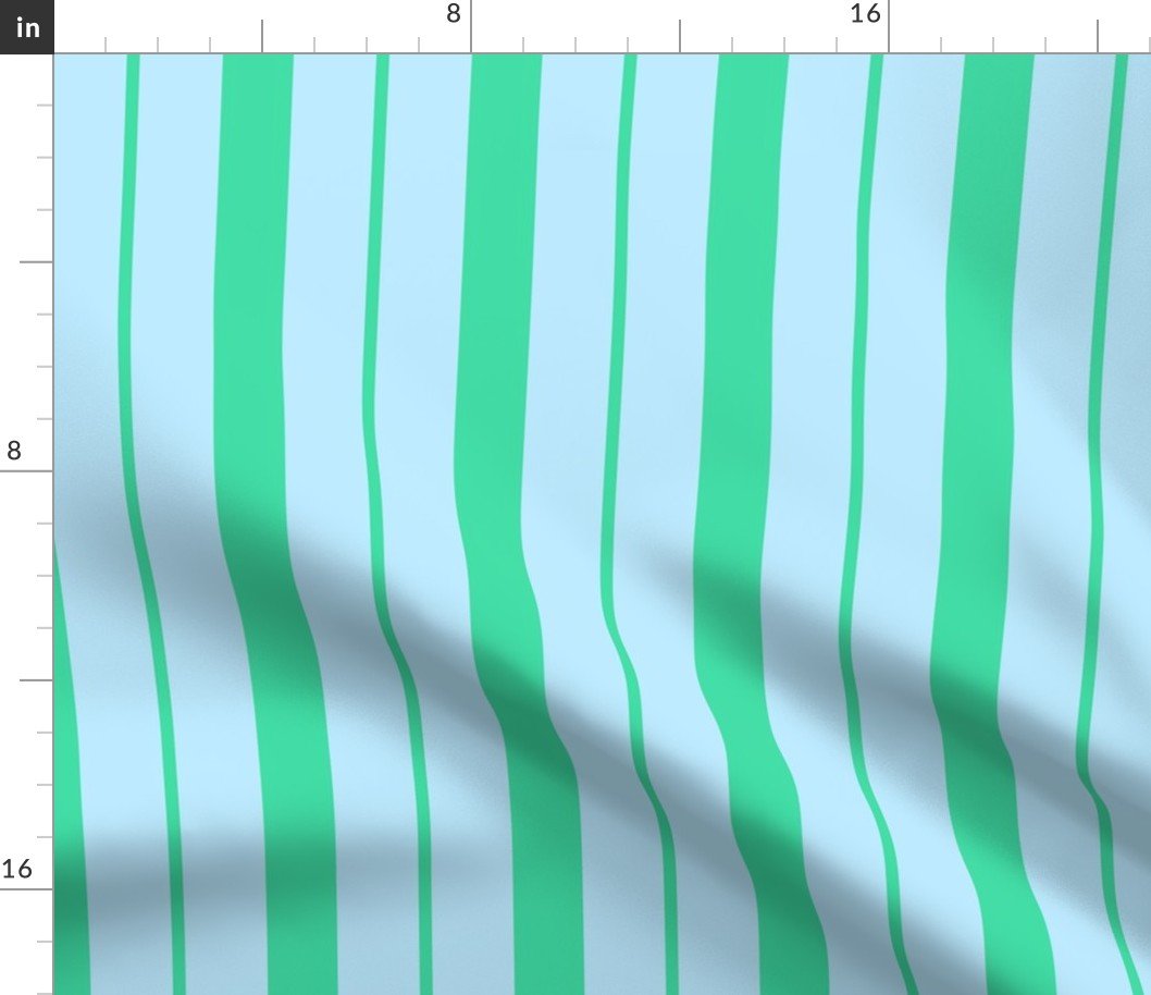 Blue and Mint Green Café Stripe Vertical Pattern Fabric Blue and Mint Green Café Stripe Vertical Pattern Fabric