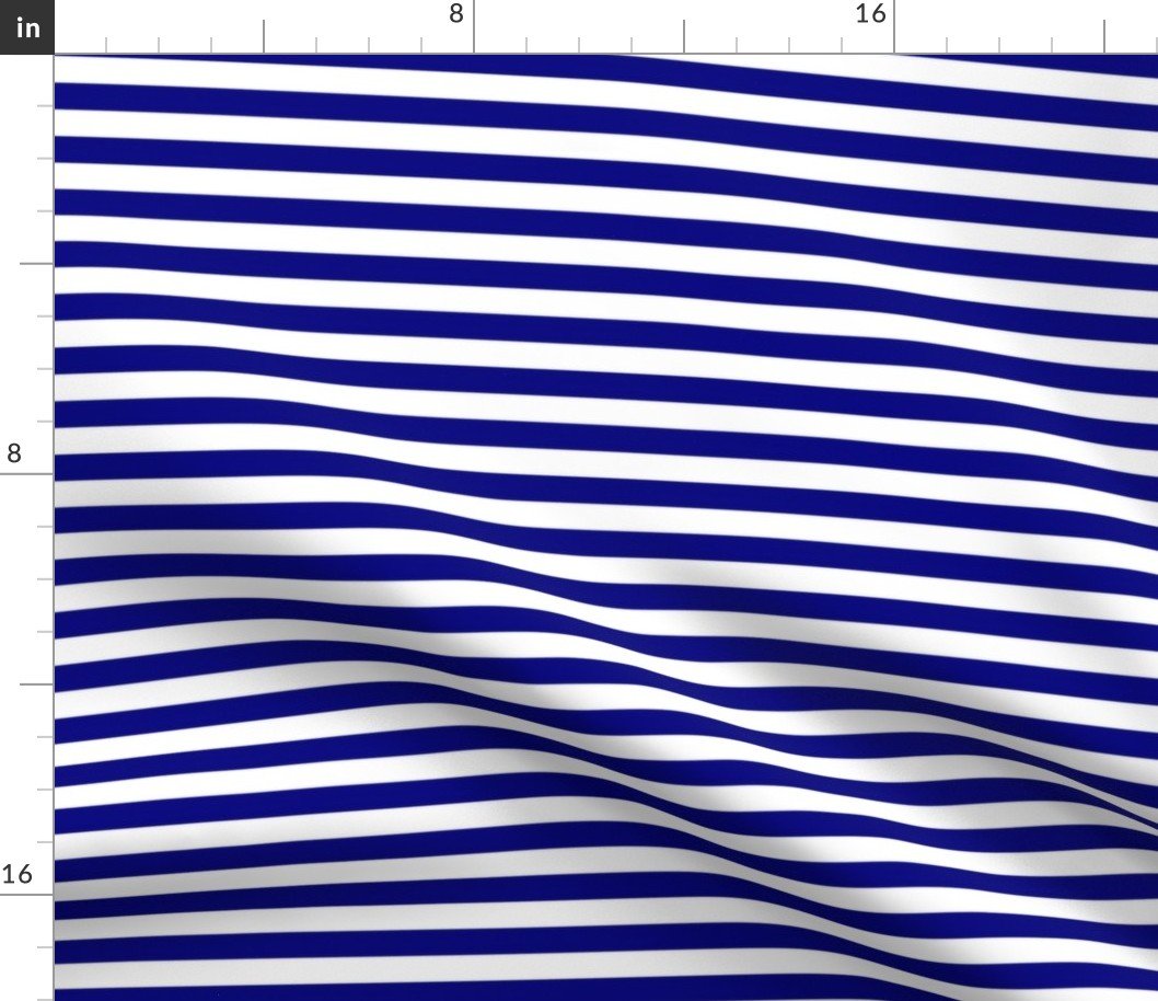 Blue and White ½ inch Picnic Horizontal Stripes Fabric Blue and White ½ inch Picnic Horizontal Stripes Fabric