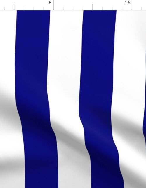 Blue and White Jumbo 3-inch Circus Big Top Vertical Stripes Fabric