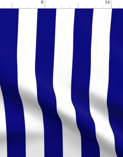 Blue and White Wide 2-inch Cabana Tent Vertical Stripes Fabric