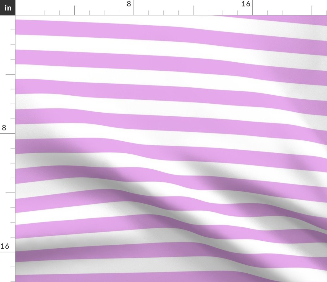 Blush Pink and White Big 1-inch Beach Hut Horizontal Stripes Fabric Blush Pink and White Big 1-inch Beach Hut Horizontal Stripes Fabric