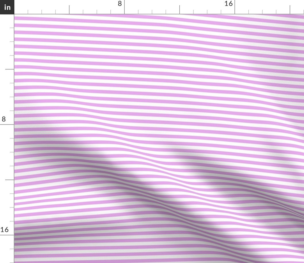 Blush Pink and White ¼ inch Sailor Horizontal Stripes Fabric