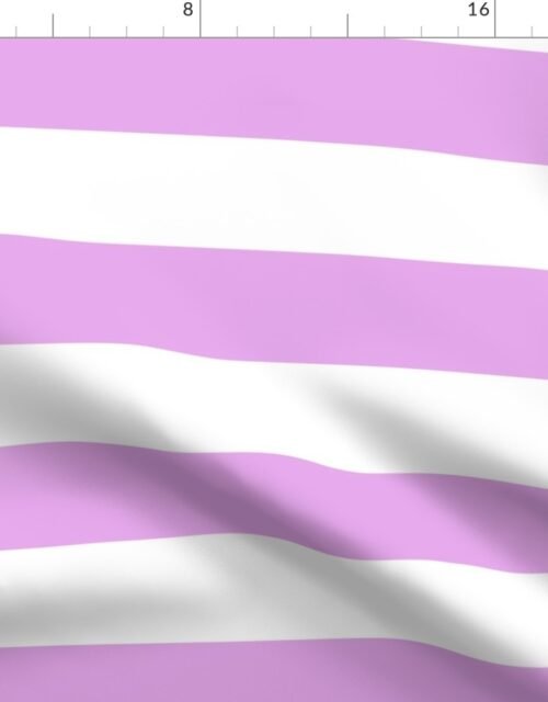 Blush Pink and White Jumbo 3-inch Circus Big Top Horizontal Stripes Fabric