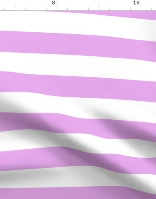 Blush Pink and White Wide 2-inch Cabana Tent Horizontal Stripes Fabric
