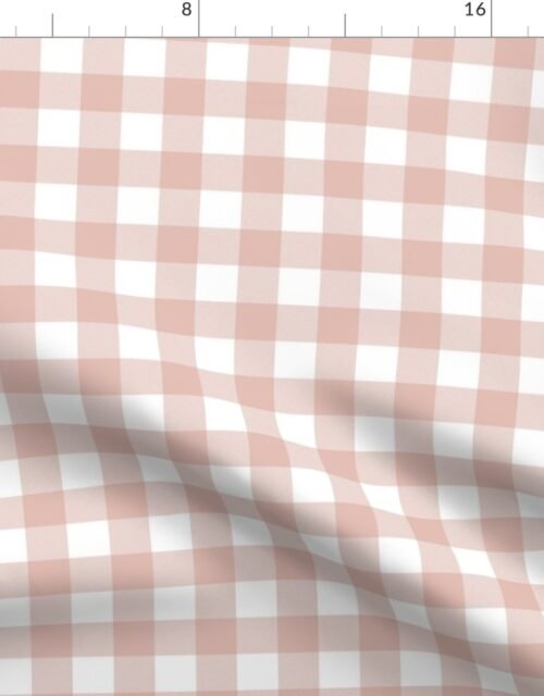 Blush and White Gingham Check Fabric