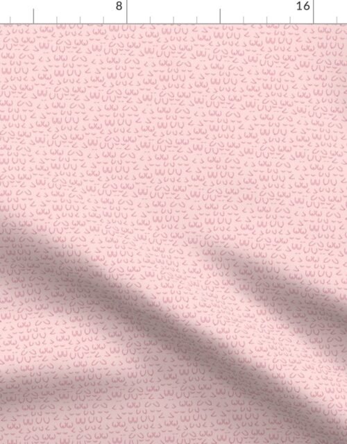 Breast Cancer Awareness Month  Boobs in Pink on Pink Hand-Drawn Outlines Fabric